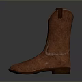 Brown Leather Cowboy Boots With Classic Stitched Design For Daily Use
