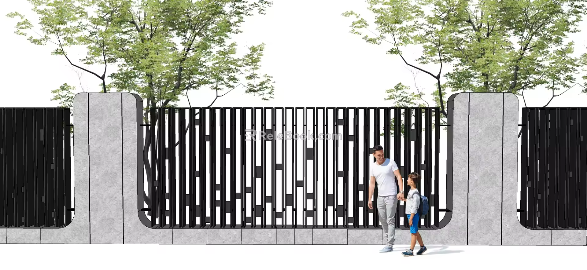 Modern Fence Wall Landscape Wall 3d model