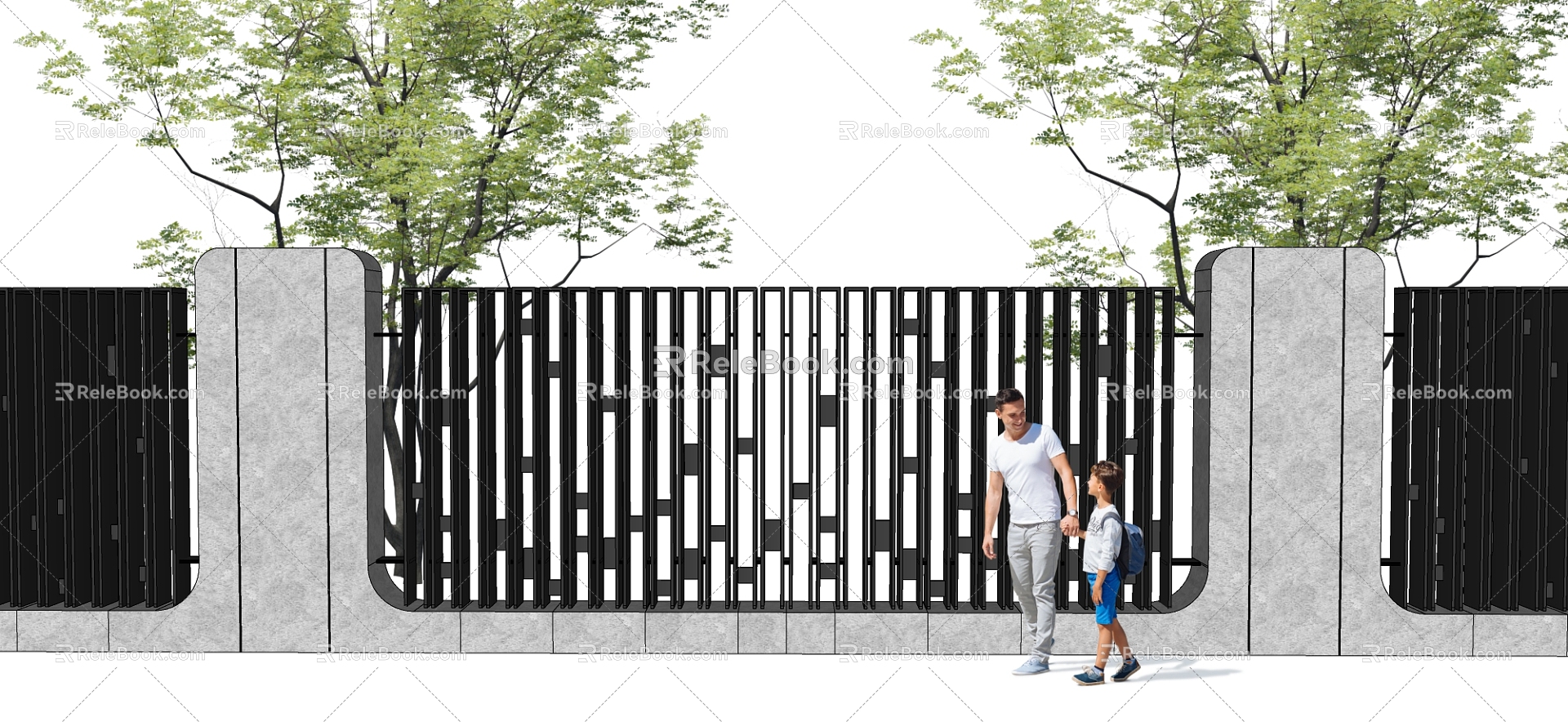 Modern Fence Wall Landscape Wall model