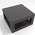 Black Square Coffee Table With Modern Minimalist Geometric Design And Open Storage