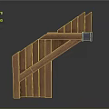 Wooden Staircase Structure With Carved Handrail And Detailed Wooden Planks Design