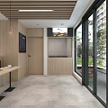 Contemporary Restaurant Kitchen Interior With Long Tables Seats Decorative Paintings And Wooden Ceiling
