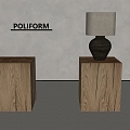 poliform Silent Wind Side Several Solid Wood Side Several Table Lamps 3d model