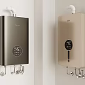 Modern Wall Mounted Electric Water Heaters With Digital Temperature Display And Dual Colors