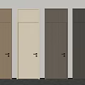 Hinged Doors in Four Different Colors with Wood Grain Finish and Modern Design 3d model