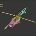 Military Camouflage Helicopter With Main Rotor Tail Rotor Side View And Gray Background