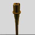 Yellow Industrial Tool With Cylindrical Shaft And Top Ring Structure