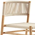 Stylish Round Wooden Dining Table Set With Woven Chairs And Natural Finish