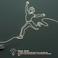 Artistic Neon Lamp Lighting Combination with Linear Jumping Figure Design and Glass Tube Structure