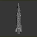 Sci Fi Mechanical Weapon with Metallic Structure Dual Barrels and Futuristic Armored Design