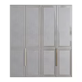 Modern Wardrobe With Light Gray Paneled Doors And Clean Lines Interior