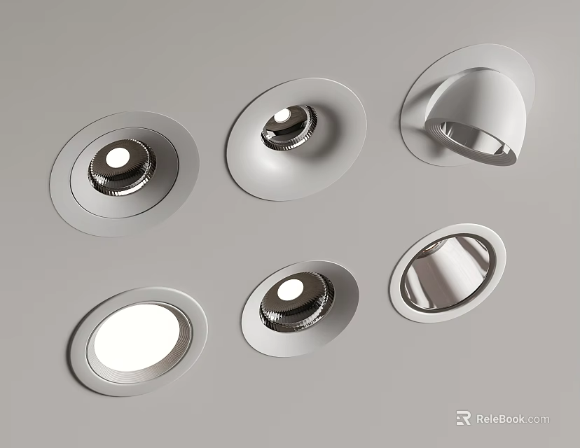 Modern Downlights And Spotlights With Various Designs For Home Ceiling Lighting 3d model 