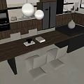 Modern Wooden Dining Table Set With White Chairs Dark Wood Top And Drawers