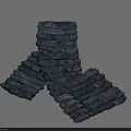 Dark Stone Stairs With Natural Texture And Four Neatly Arranged Steps
