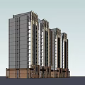 Multiple Modern High Rise Residential Apartment Buildings Exterior Architectural Design Features