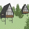 Scenic Stilted Forest Guesthouses With Triangular Roofs And Large Glass Windows
