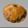 Peeled Tangerine with Orange and White Textured Skin on Black Background Showing Reflection