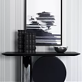 Modern End View Desk Hong Kong Zheng Shufen Side Cabinet 3d model