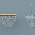 Modern Glass Chandeliers With Rectangular Brass Base And Spiral Hanging Pendant Lights
