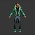 Men's Green Hooded Jacket Black T Shirt Blue Pants Stylish Outfit With Green Shoes