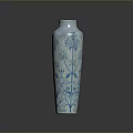 Stylish Blue And White Vase With Delicate Floral Patterns For Home Decoration