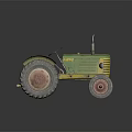 Vintage Green and Yellow Tractor Model With Classic Design and Large Wheels