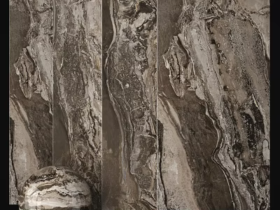 Elegant Floor Tiles With Natural Stone Texture And Earth Tones 3d model