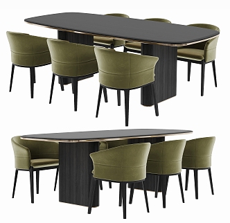 Dining table and chair combination 3d model