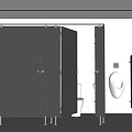 public toilet cubicle urinal toilet 3d model
