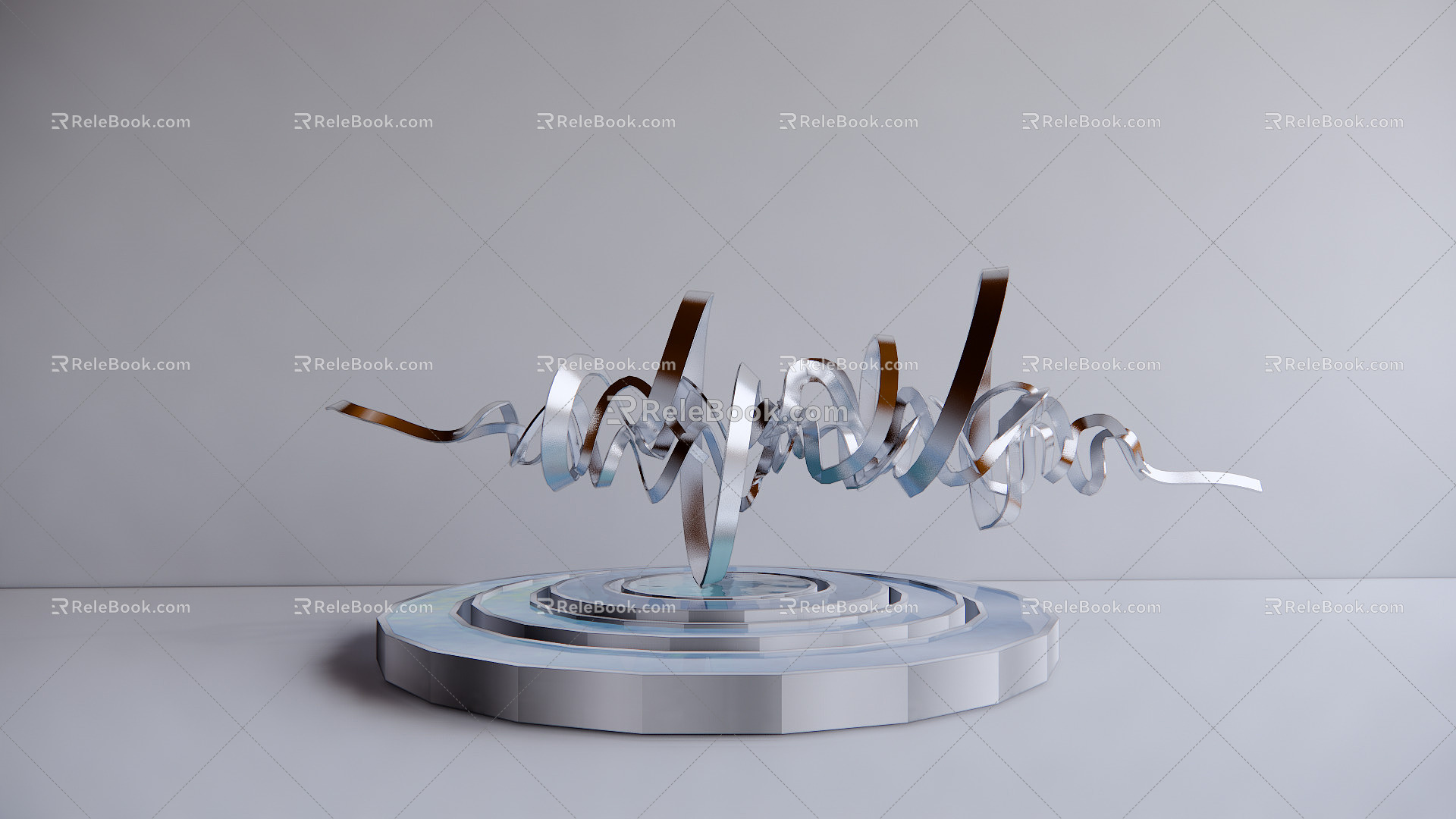 Modern Urban Sculpture Landscape Sculpture Special-shaped Curve Sculpture Waterscape Sculpture 3d model