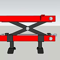 Red Hydraulic Scissor Lift Table With Steel Frame And Adjustable Height