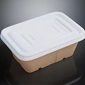 Eco Friendly Rectangular Food Container With White Lid And Brown Base