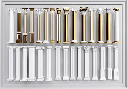 European Roman Column Roman Column Carved Column 3d model