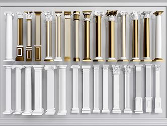 European Roman Column Roman Column Carved Column 3d model