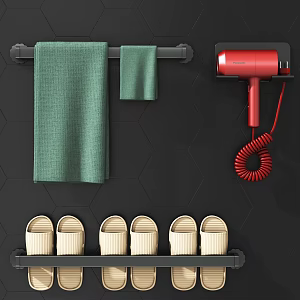 Storage Rack Blowing Machine Towels Shoes Bathroom Products 3d model