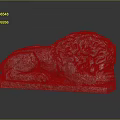 Artistic Stone Lion Sculpture In Lying Position With Detailed Mane And Textured Base