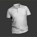 White Polo Shirt With Short Sleeves Classic Casual Design For Daily Wear