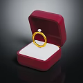 Elegant Gold Diamond Ring In Open Red Box Fashion Accessory For Clothing