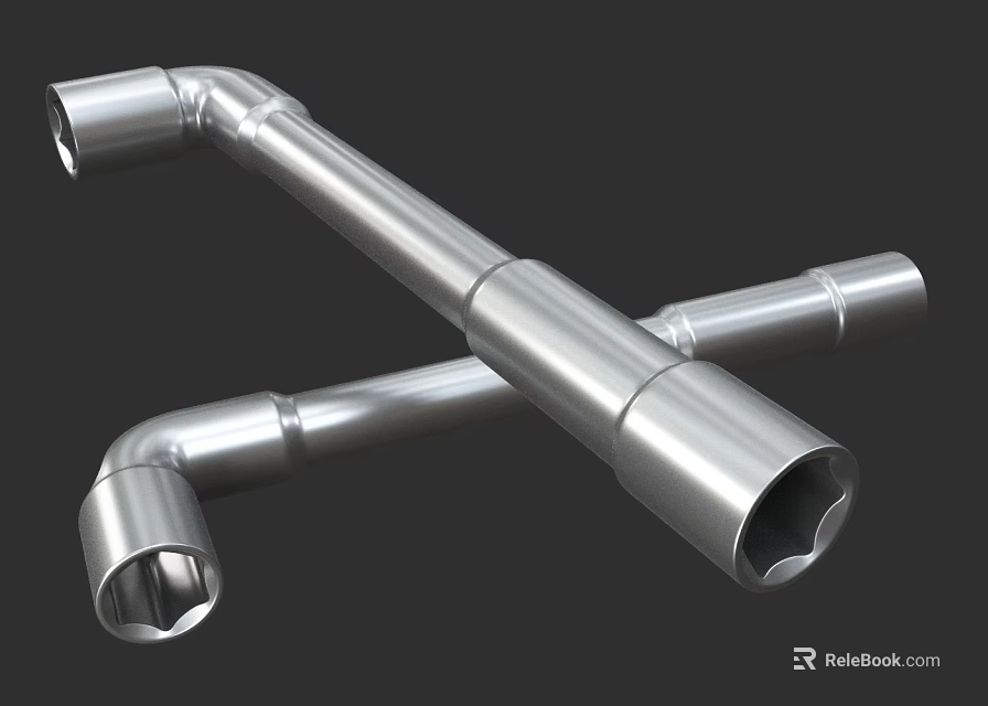 Stainless Steel Socket Wrenches Hardware Tools With Cross Design For Repair Projects 3d model 