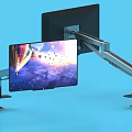 Ergonomic Computer Monitor Arm Stand With Adjustable Height And Sturdy Metal Base