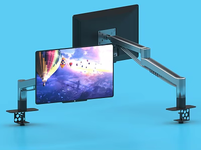 Ergonomic Computer Monitor Arm Stand With Adjustable Height And Sturdy Metal Base 3d model