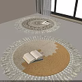 Round Woven Rugs With Tassel Edges In Neutral Tones For Cozy Indoor Living Area