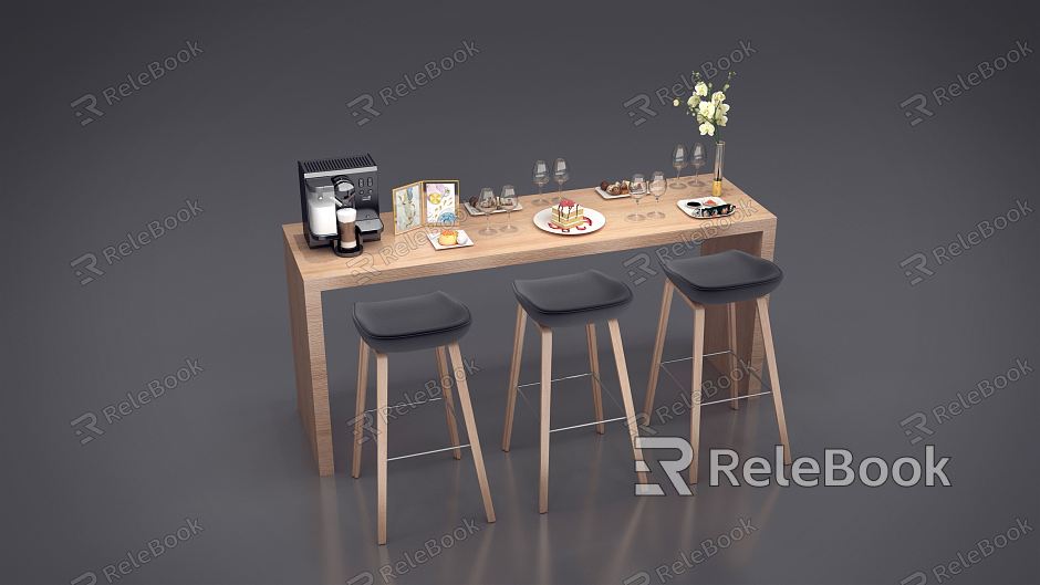 Modern Bar Chair Combination Dining Table model