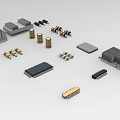 Various Industrial Equipment Components Including Heat Sinks Connectors And Metal Parts
