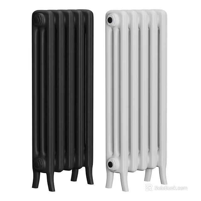 Black And White Column Radiators For Home Heating Solutions 3d model 