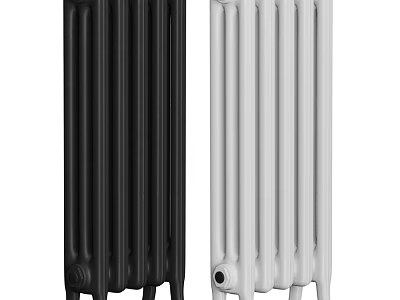 Black And White Column Radiators For Home Heating Solutions 3d model