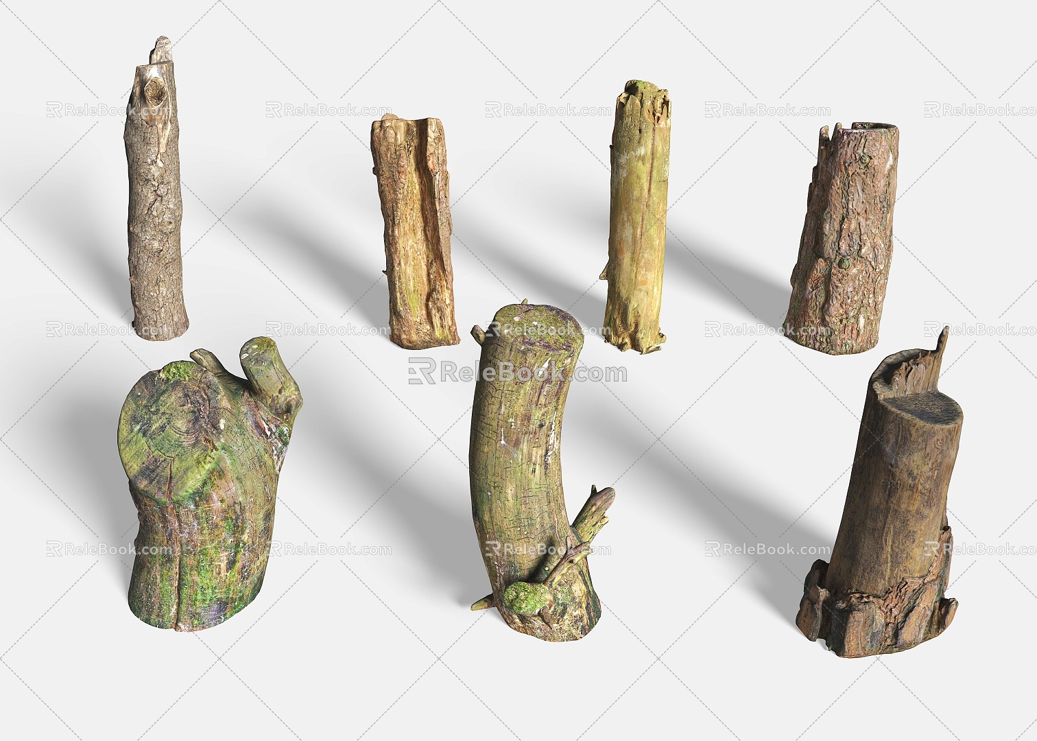 dead tree pile 3d model