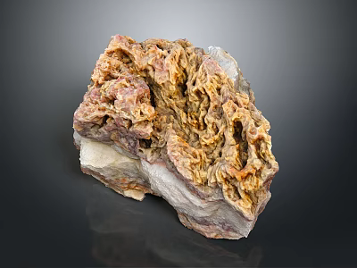 Natural Brown And White Stone With Rough Textured Surface And Unique Patterns 3d model