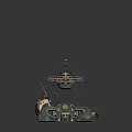 Smart Machine With Mechanical Structure Suspended Platform Robotic Components And Metallic Design