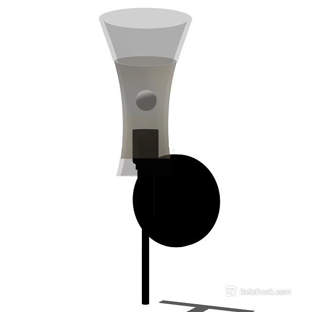 Sleek Modern Wall Light With Minimalist Black And White Geometric Design 3d model 